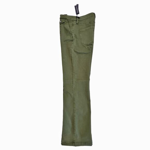 BLANK NYC Green Delancy Jeans Boot Cut Button Fly High Rise Stretch Denim Sz 31 - Picture 9 of 14